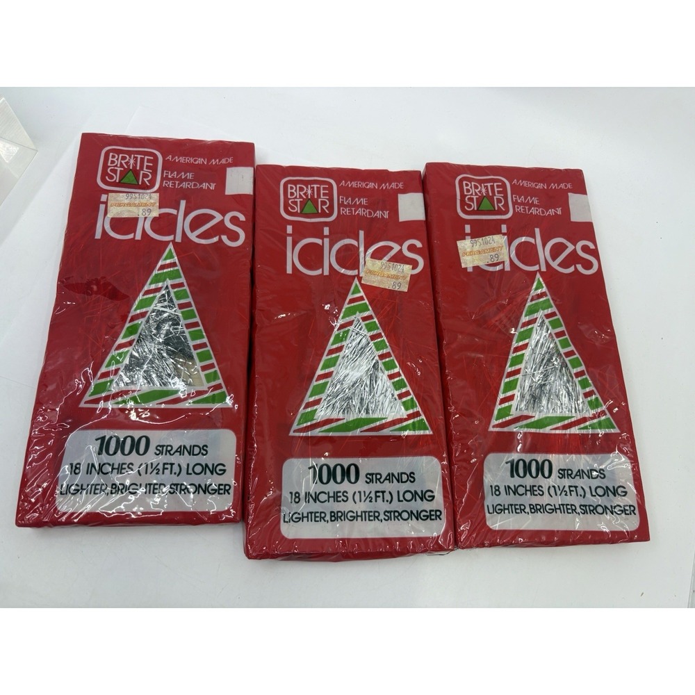 Brite Star Icicles 1000 Strands 18" Long Lighter Brighter Stronger NIB